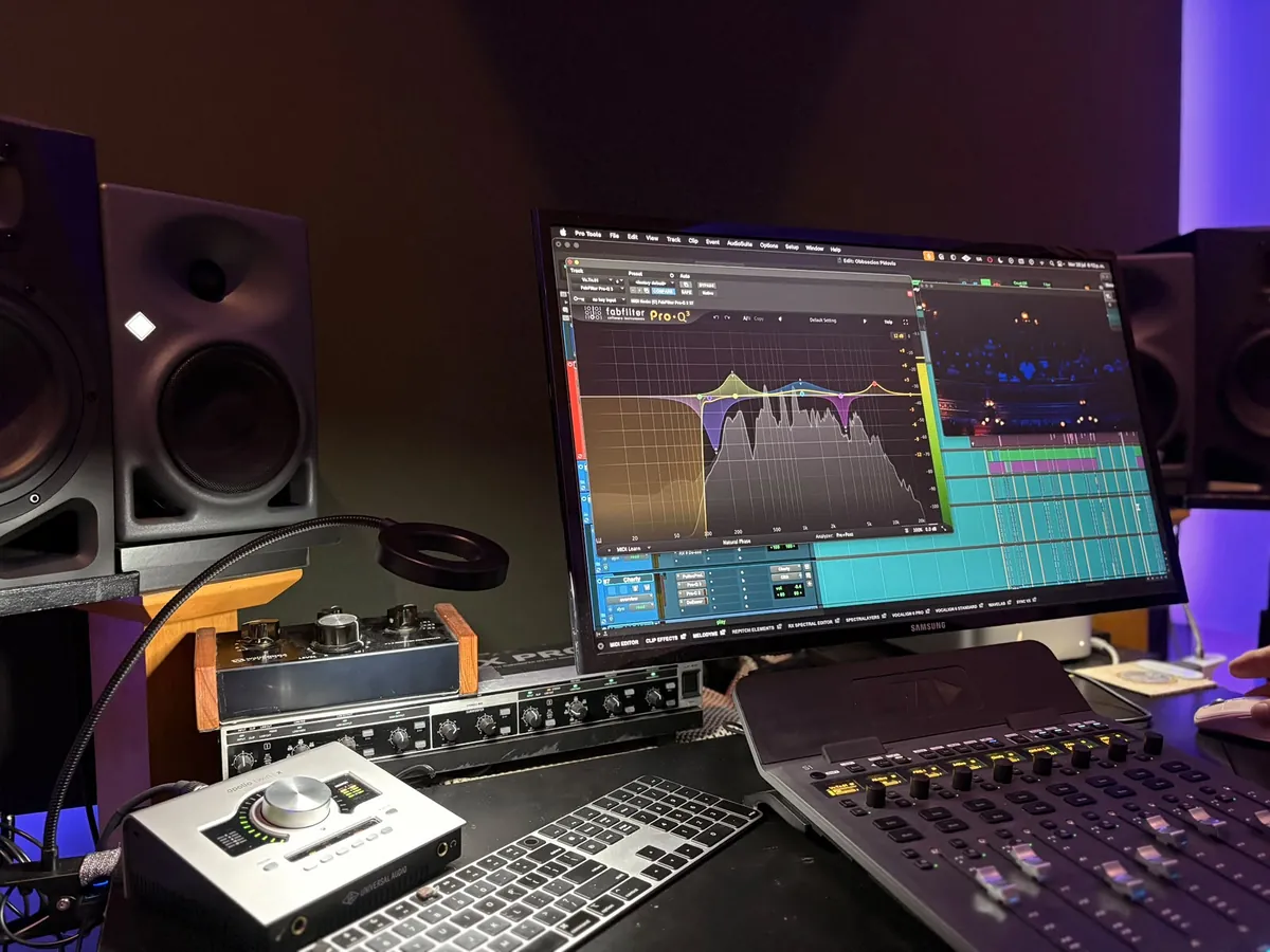 Néstor Randazzo's home studio: monitors, Avid S1 control surface and Pro Tools